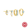 Wholesale S925 Sterling Silver Geometric Love Flower Earrings With Electroplating Treatment