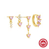 Wholesale S925 Sterling Silver Geometric Love Flower Earrings With Electroplating Treatment