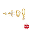 Wholesale S925 Sterling Silver Geometric Love Flower Earrings With Electroplating Treatment