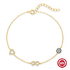 Wholesale S925 Sterling Silver Geometric Love Infinite Loop Electroplated All Match Women's Bracelet