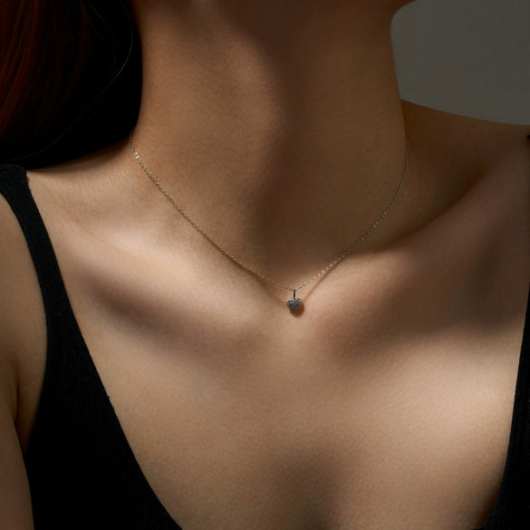 Wholesale S925 Sterling Silver Geometric Love Necklace With Zircon And Diamond Design