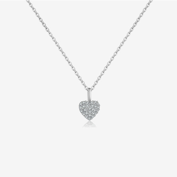 Wholesale S925 Sterling Silver Geometric Love Necklace With Zircon And Diamond Design