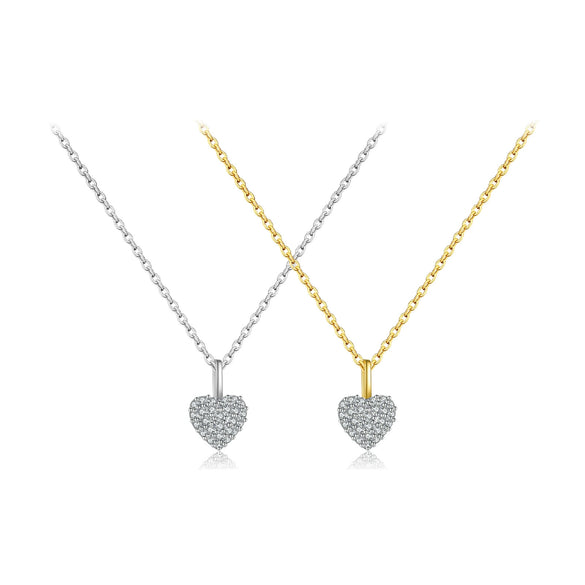 Wholesale S925 Sterling Silver Geometric Love Necklace With Zircon And Diamond Design