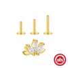 Wholesale S925 Sterling Silver Geometric Marquise Flathead Threaded Piercing Ear Bone Nails Earrings With Environmentally Friendly Electroplating