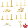 Wholesale S925 Sterling Silver Geometric Marquise Flathead Threaded Piercing Ear Bone Nails Earrings With Environmentally Friendly Electroplating