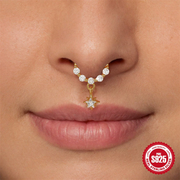 Wholesale S925 Sterling Silver Geometric Marquise Pendant Earrings And Nose Rings With Environmentally Friendly Electroplating