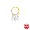 Wholesale S925 Sterling Silver Geometric Marquise Pendant Earrings And Nose Rings With Environmentally Friendly Electroplating