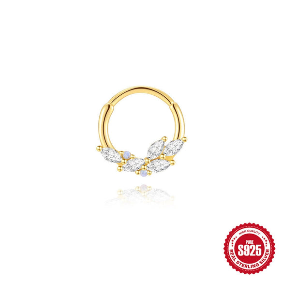 Wholesale S925 Sterling Silver Geometric Marquise Pendant Earrings And Nose Rings With Environmentally Friendly Electroplating