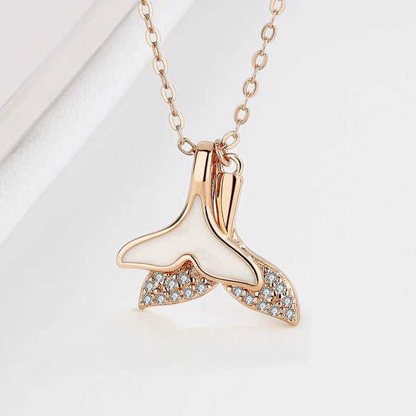 Wholesale S925 Sterling Silver Geometric Mermaid Tail Necklace For Women