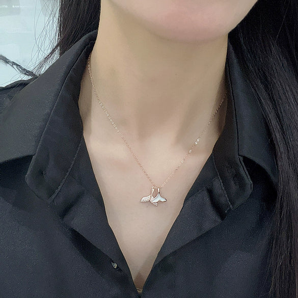 Wholesale S925 Sterling Silver Geometric Mermaid Tail Necklace For Women