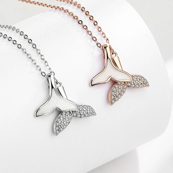 Wholesale S925 Sterling Silver Geometric Mermaid Tail Necklace For Women