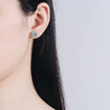 Wholesale S925 Sterling Silver Geometric Micro Inlay Square Earrings Electroplated For Women