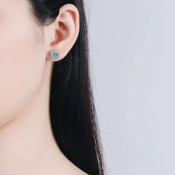 Wholesale S925 Sterling Silver Geometric Micro Inlay Square Earrings Electroplated For Women