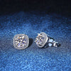 Wholesale S925 Sterling Silver Geometric Micro Inlay Square Earrings Electroplated For Women