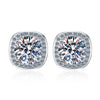 Wholesale S925 Sterling Silver Geometric Micro Inlay Square Earrings Electroplated For Women