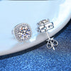 Wholesale S925 Sterling Silver Geometric Micro Inlay Square Earrings Electroplated For Women