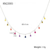 Wholesale S925 Sterling Silver Geometric Microencrusted Zirconium Water Drop Pendant Necklace For Women