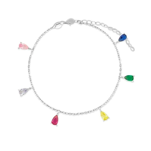 Wholesale S925 Sterling Silver Geometric Microencrusted Zirconium Water Drop Pendant Necklace For Women