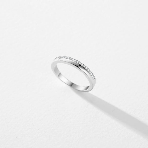 Wholesale S925 Sterling Silver Geometric Microinlaid Ring Light Luxury Style For Women