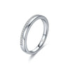Wholesale S925 Sterling Silver Geometric Microinlaid Ring Light Luxury Style For Women