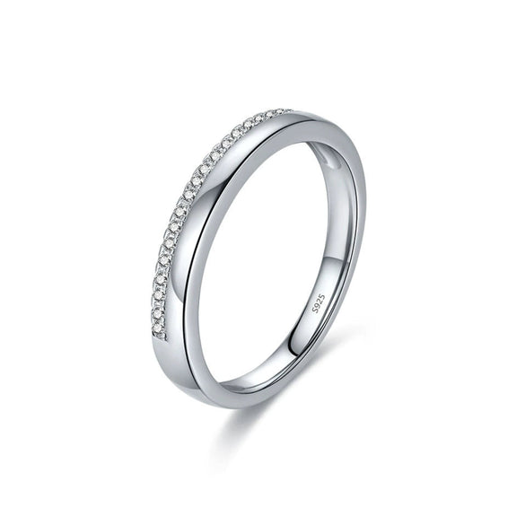 Wholesale S925 Sterling Silver Geometric Microinlaid Ring Light Luxury Style For Women
