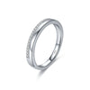 Wholesale S925 Sterling Silver Geometric Microinlaid Ring Light Luxury Style For Women