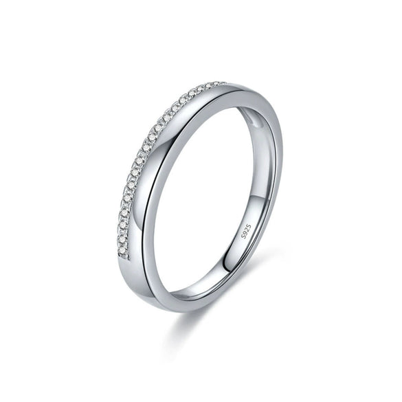 Wholesale S925 Sterling Silver Geometric Microinlaid Ring Light Luxury Style For Women