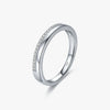 Wholesale S925 Sterling Silver Geometric Microinlaid Ring Light Luxury Style For Women