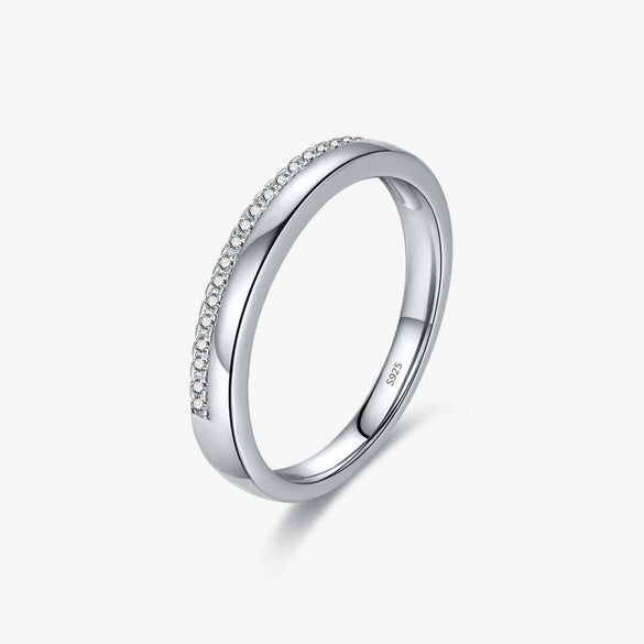 Wholesale S925 Sterling Silver Geometric Microinlaid Ring Light Luxury Style For Women