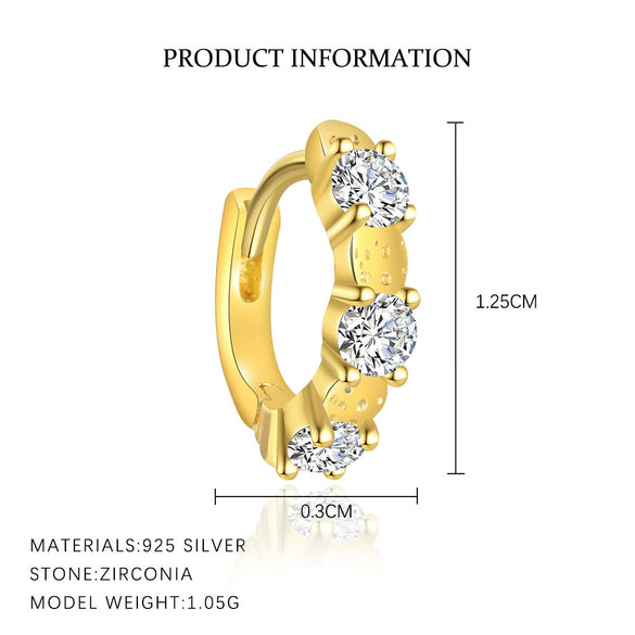 Wholesale S925 Sterling Silver Geometric Microinlaid Zircon Women's Earrings