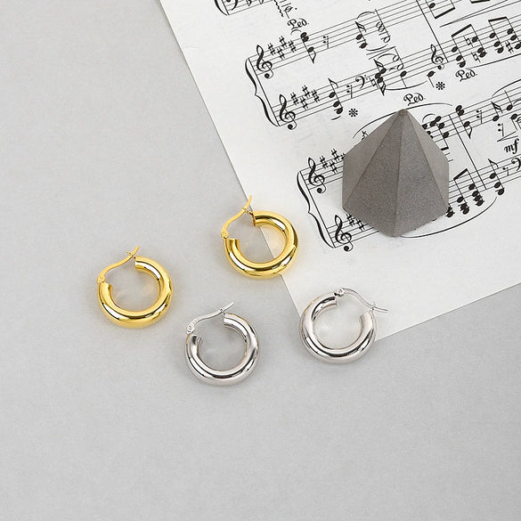 Wholesale S925 Sterling Silver Geometric Minimalist Electroplated Women's Earrings