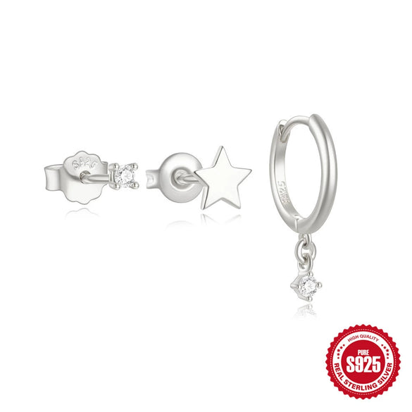 Wholesale S925 Sterling Silver Geometric Minimalist Electroplated Women's Earrings