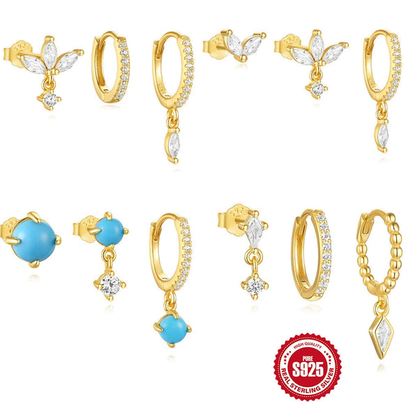 Wholesale S925 Sterling Silver Geometric Minimalist Horse Eye Diamond Women's Earrings With Electroplating