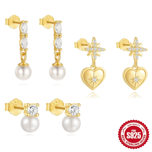 Wholesale S925 Sterling Silver Geometric Minimalist Pendant Earrings With Electroplating