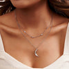 Wholesale S925 Sterling Silver Geometric Moon Pendant Clavicle Chain Necklace For Women With Electroplating Treatment