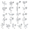Wholesale S925 Sterling Silver Geometric Multi Shaped Zircon Ear Bone Nail Earrings For Men And Women With Puncture Thread