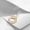 Wholesale S925 Sterling Silver Geometric Multilayer Line Open Adjustable Women's Ring
