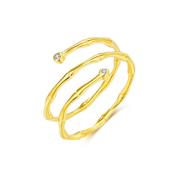 Wholesale S925 Sterling Silver Geometric Multilayer Line Open Adjustable Women's Ring