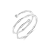 Wholesale S925 Sterling Silver Geometric Multilayer Line Open Adjustable Women's Ring