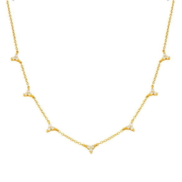 Wholesale S925 Sterling Silver Geometric Necklace With Three Zircon Micro Set And Electroplating For Women Snake Bone Chain