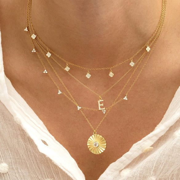 Wholesale S925 Sterling Silver Geometric Necklace With Three Zircon Micro Set And Electroplating For Women Snake Bone Chain