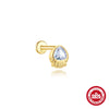 Wholesale S925 Sterling Silver Geometric Ocean Jellyfish Shell Pearl Piercing Earrings Cartilage Spiral Nose Ring Ear Bone Nail With Zirconia Design