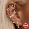 Wholesale S925 Sterling Silver Geometric Ocean Jellyfish Shell Pearl Piercing Earrings Cartilage Spiral Nose Ring Ear Bone Nail With Zirconia Design