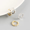 Wholesale S925 Sterling Silver Geometric Octagonal Rectangular Electroplated Earrings