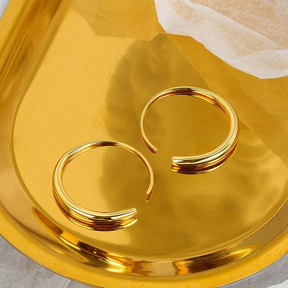 Wholesale S925 Sterling Silver Geometric Oshaped Women's Earrings