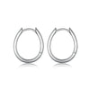 Wholesale S925 Sterling Silver Geometric Oval Ear Ring With Ear Buckle Simple Seiko Design For Women