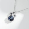 Wholesale S925 Sterling Silver Geometric Owl Pendant Necklace For Women