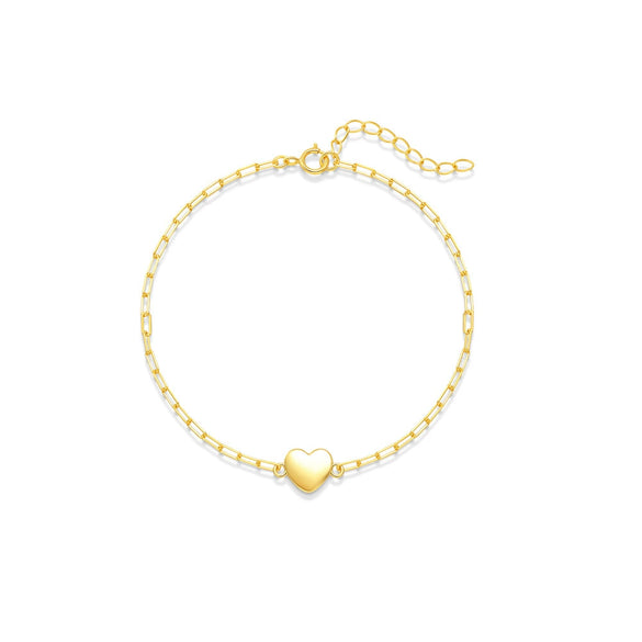 Wholesale S925 Sterling Silver Geometric Paper Clip Chain Smooth Love Bracelet With Electroplating For Women
