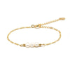 Wholesale S925 Sterling Silver Geometric Pearl Bracelet For Women With Electroplating Minimalist And Elegant Design