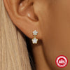 Wholesale S925 Sterling Silver Geometric Petal Earrings With Zirconia For Women